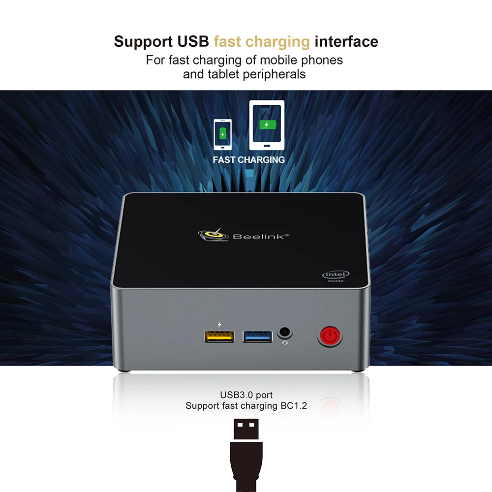 Beelink J34 мини-ПК J3455 Windows 10 8 ГБ +/256/512 SSD 2 4 ГГц + 5 ггц WiFi BT4.0 поддержка быстрой зарядки *