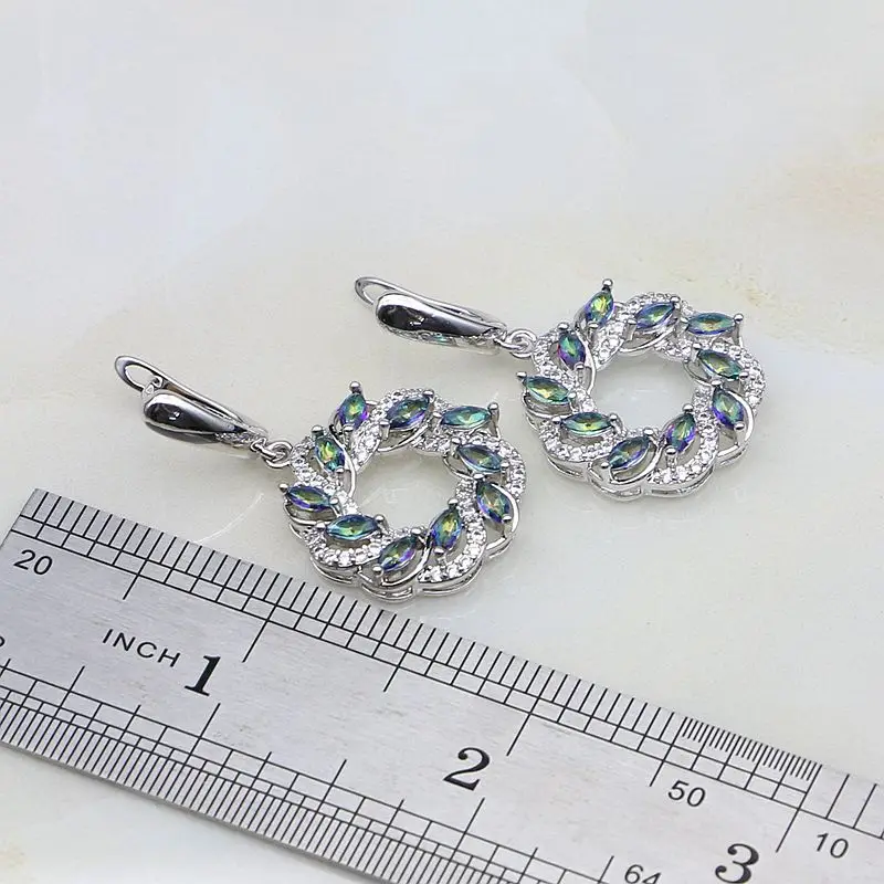 Ювелирные изделия из серебра 925 пробы мистические радужные камни белые