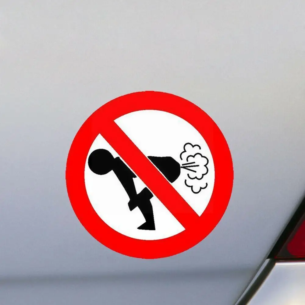 

10CM*10CM No Farting Car Sticker Funny PET Decal Car Accessories Styling Auto 2pcs K6M2
