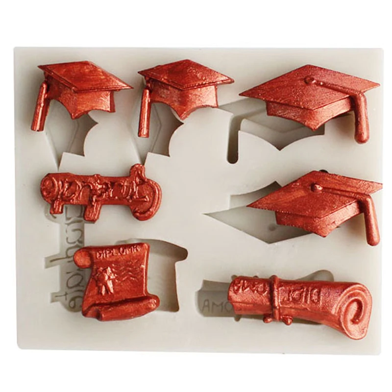 Sugarcraft выпускная шляпа силиконовая форма помадка кружевная инструменты для