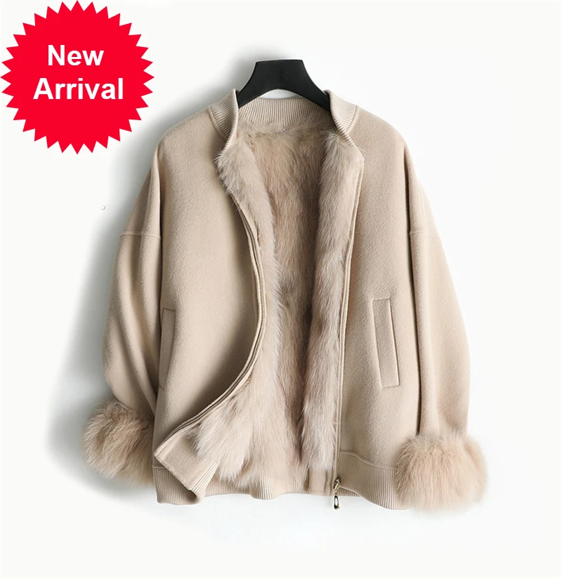 

Женское двухстороннее пальто с подкладкой из натурального Лисьего меха