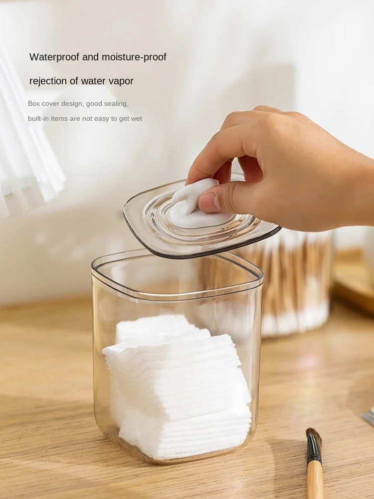 Cotton Pad Storage Box Cute Desktop Dustproof and Transparent Creative Swabs Facial Wipe Boxes | Дом и сад