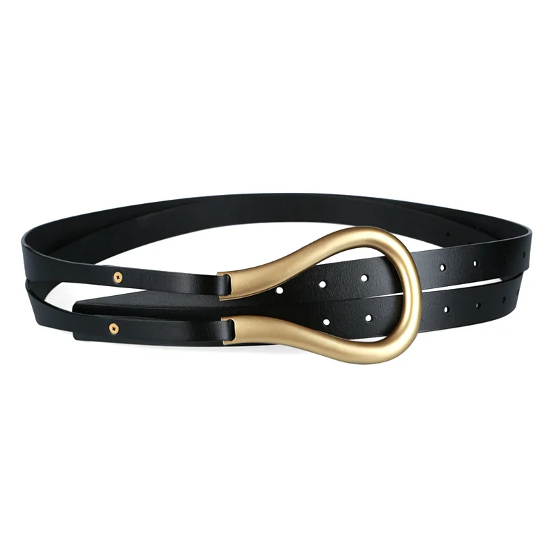 10 colors New ladies belts fashion real split leather metal U-shaped pin buckle belt banquet dress coats belt ladies belts A0