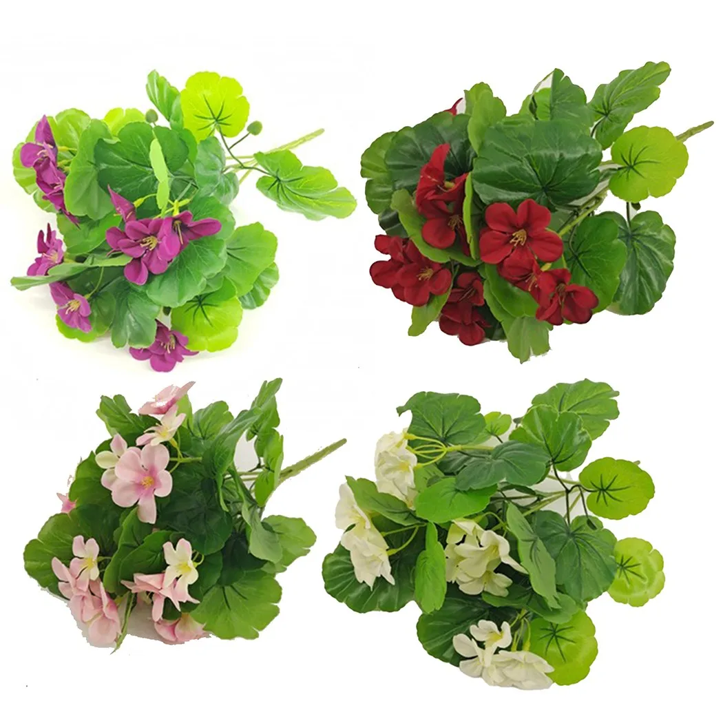 

Artificial Geranium Flowers Plant Home Party Decoration Artificial Silk Fake Hydrangea Flower Branches Wedding Banquet Decor