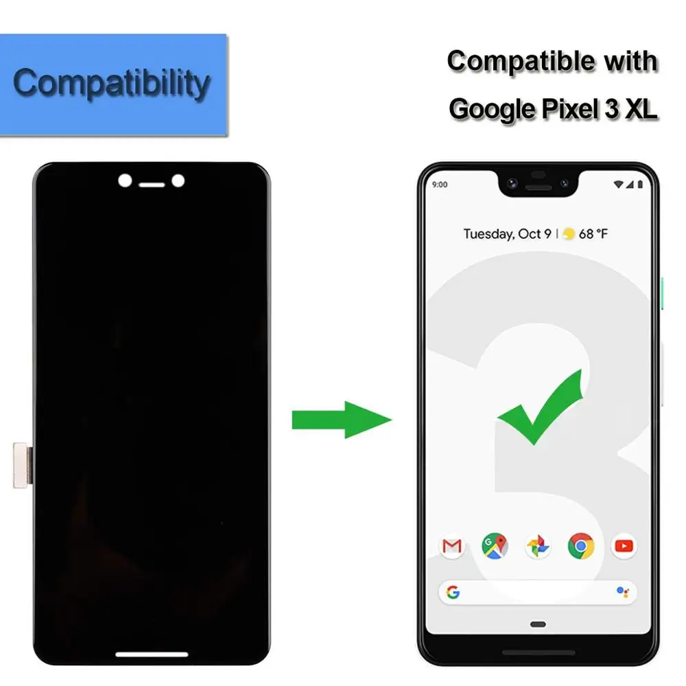 Сенсорный экран совместим с Google Pixel 3 XL &quotсенсорный дисплей в сборе дигитайзер