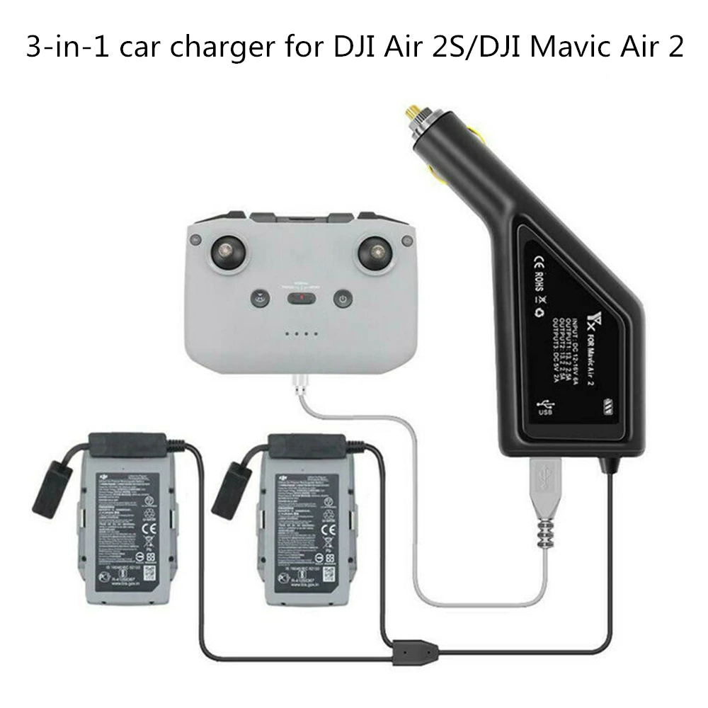 

3 in 1 Mavic Car Charger Dual Battery & Controller Charging for DJI Air 2S/DJI Mavic Air 2