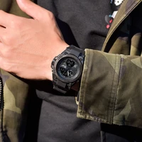 luxury sanda men sport watch dual display analog digital led electronic wrist watches relogio masculino electronic watch