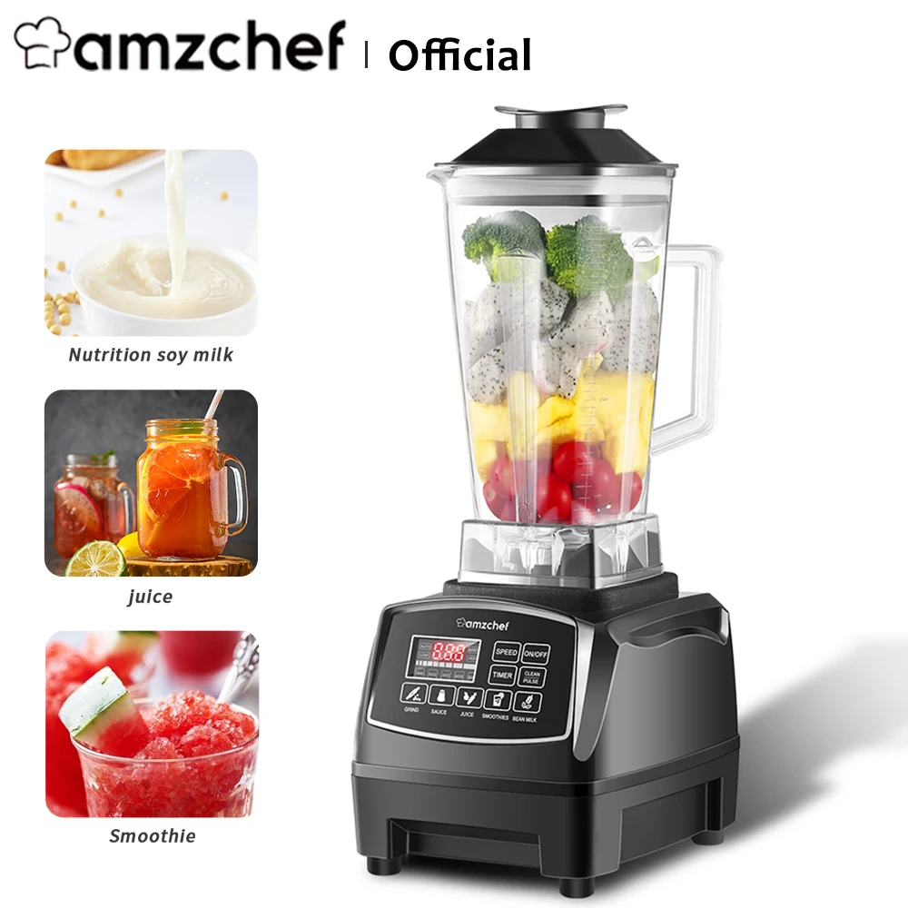 

Amzchef MS-705 Blender Smoothie Maker 1500W Pure Copper Motor 2L Container 32000rpm Speed Juicer with 6 stainless steel blades