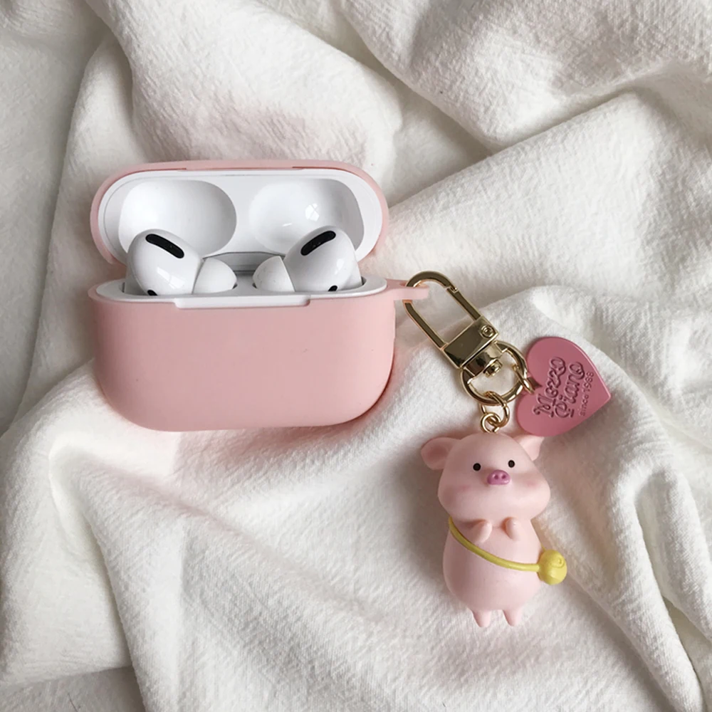 

Cute Korean Pig Charms Silicon Cover for Apple Airpods 1 2 Case for AirPods Pro Case Accessories Headphone Charger Box Protect