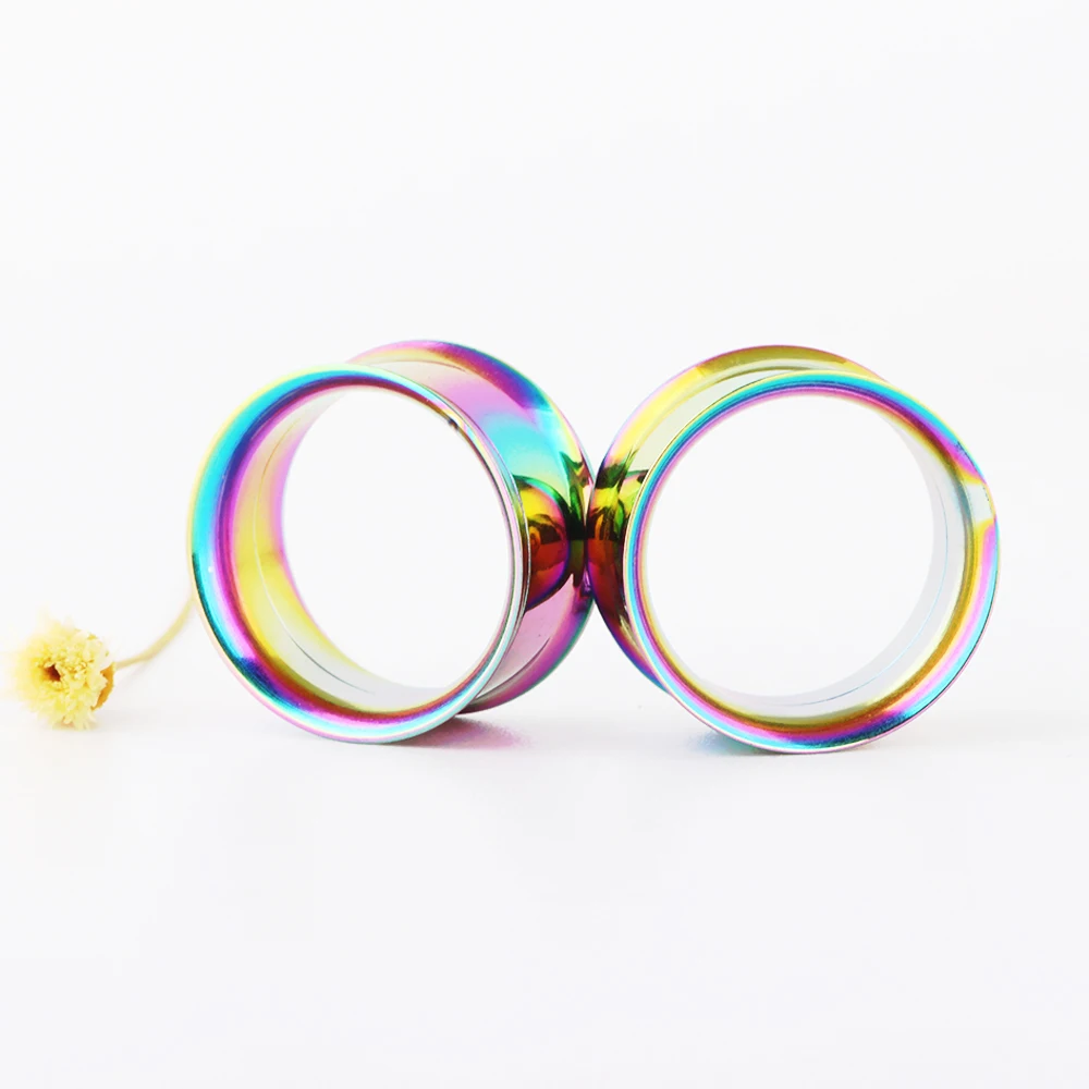 JUNLOWPY стальные радужные ранцы для ушей растягиватели мужчин и женщин винтовые