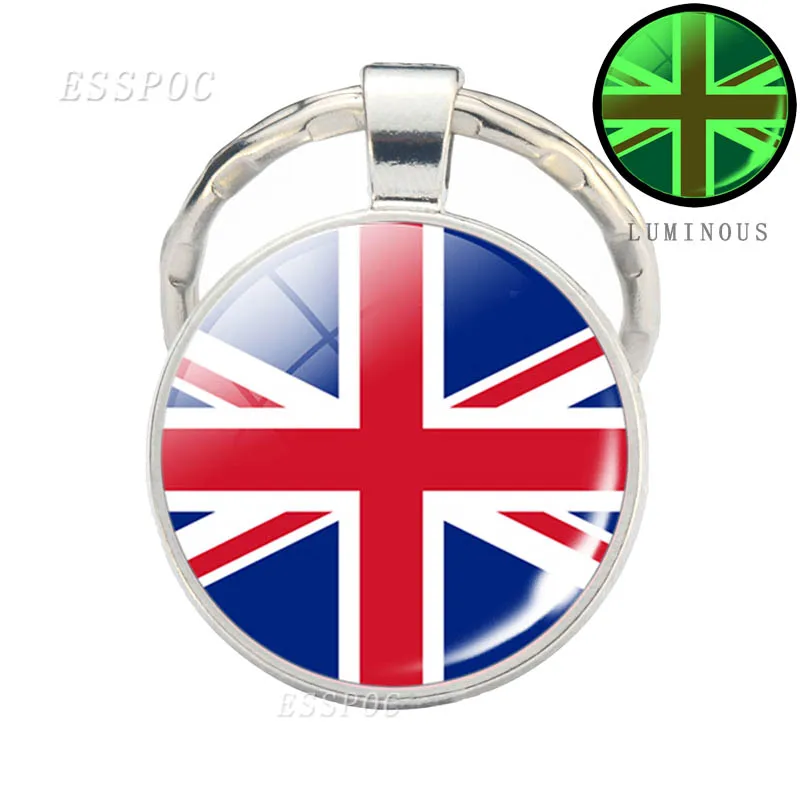 

Europe National Flag luminous keychain France Italy Spain Poland Russia Country Flag keychain Glass Cabochon luminous Jewelry
