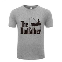 funny the rodfather godfather fishing joke fisherman cotton t shirt street style men o neck summer short sleeve tops tees