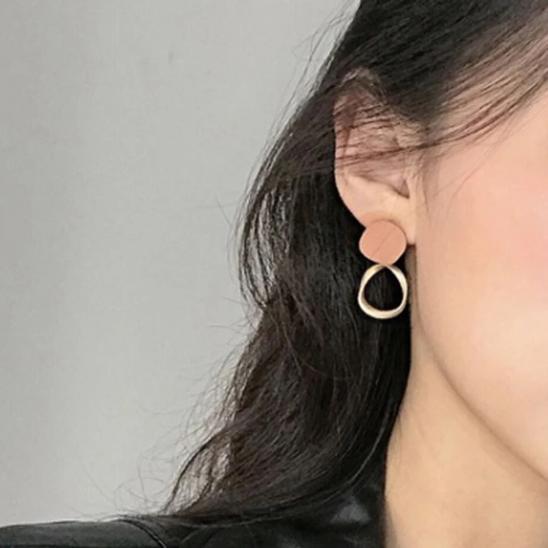 

2021 Fashion Resin Acrylic Vintage Dangle Drop Earrings For Women Exquisite Statement Geometric Gold Earrings Wedding Jewelry