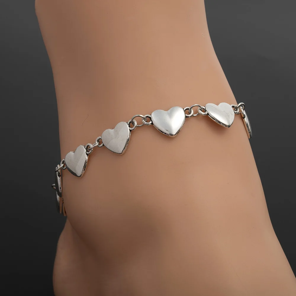 

Stainless Steel Anklets Love Heart Charm Ankle Bracelet 10 Inch Love Pendant Lady Anklet Body Jewelry Women Jewelry Accessories