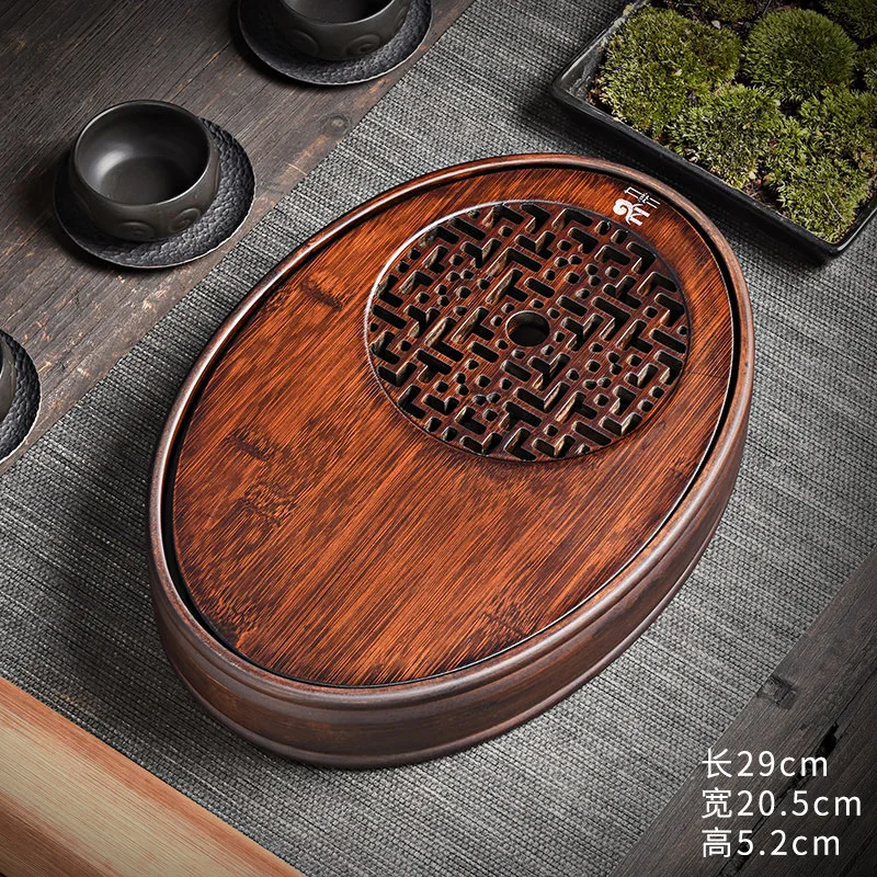 

Household Walnut Water Storage Tea plate oval tea tray simple home set tea table water Plate Tea Set Chinese Tea Pot set