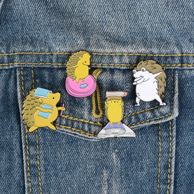 Мультяшные заколки в виде ежика танцевальные броши стиле хиппопа значки