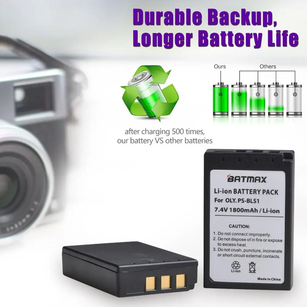Литий ионный аккумулятор Batmax для Olympus 3 шт.|for olympus|olympus batterybattery olympus |