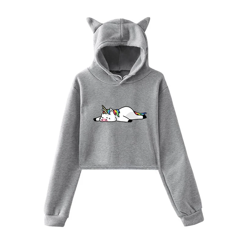 Толстовка в стиле Харадзюку; забавные толстовки с единорогом; Bluza damsk; Женский пуловер; Одежда для девочек-подростков; Осенняя теплая уличная одежда - Цвет: 10
