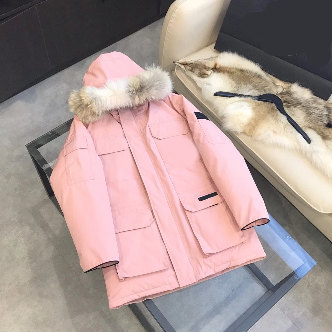 Новинка 2021 зимняя парная куртка в канадском стиле на белом утином пуху 90 Женское