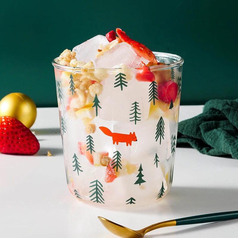 Новая кружка из боросиликатного стекла для кофе молока Рождественская елка