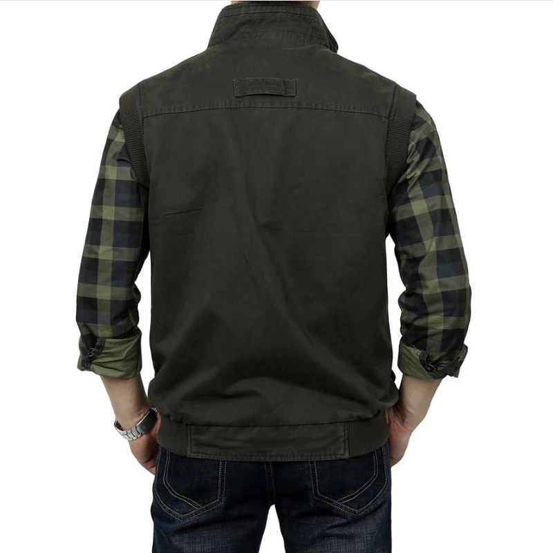 Жилет Мужской без рукавов повседневная куртка в стиле милитари с несколькими