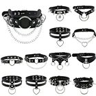 KMVEXO, винтажное, сексуальное, Харадзюку, искусственная кожа, цепочка, кулон, ожерелье для женщин и мужчин, панк, готика, черное колье, массивное ожерелье, новое ювелирное изделие