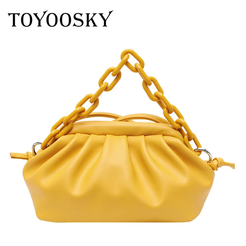 Модная брендовая маленькая сумка из мягкой искусственной кожи в виде облаков на