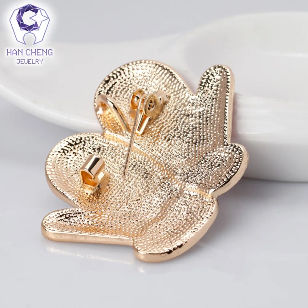 Han Cheng Модные новогодние перчатки глазурь золотые стразы драгоценный камень