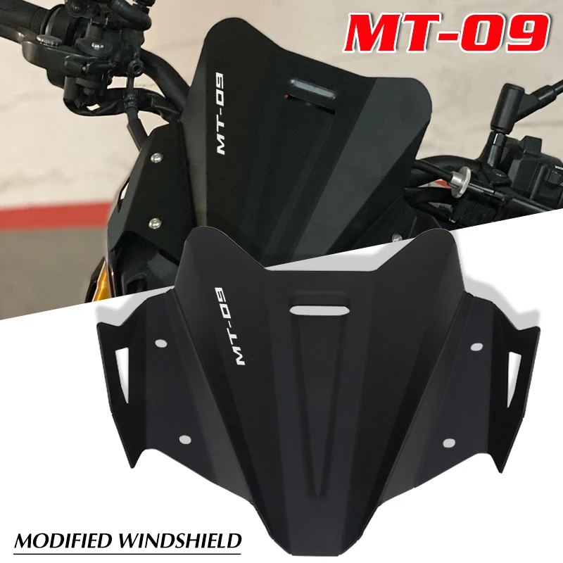 

For YAMAHA MT-09 MT09 MT 09 2021-2022 Motorcycle Screen Windshield Fairing Windscreen Aluminum Wind Shield Deflectore