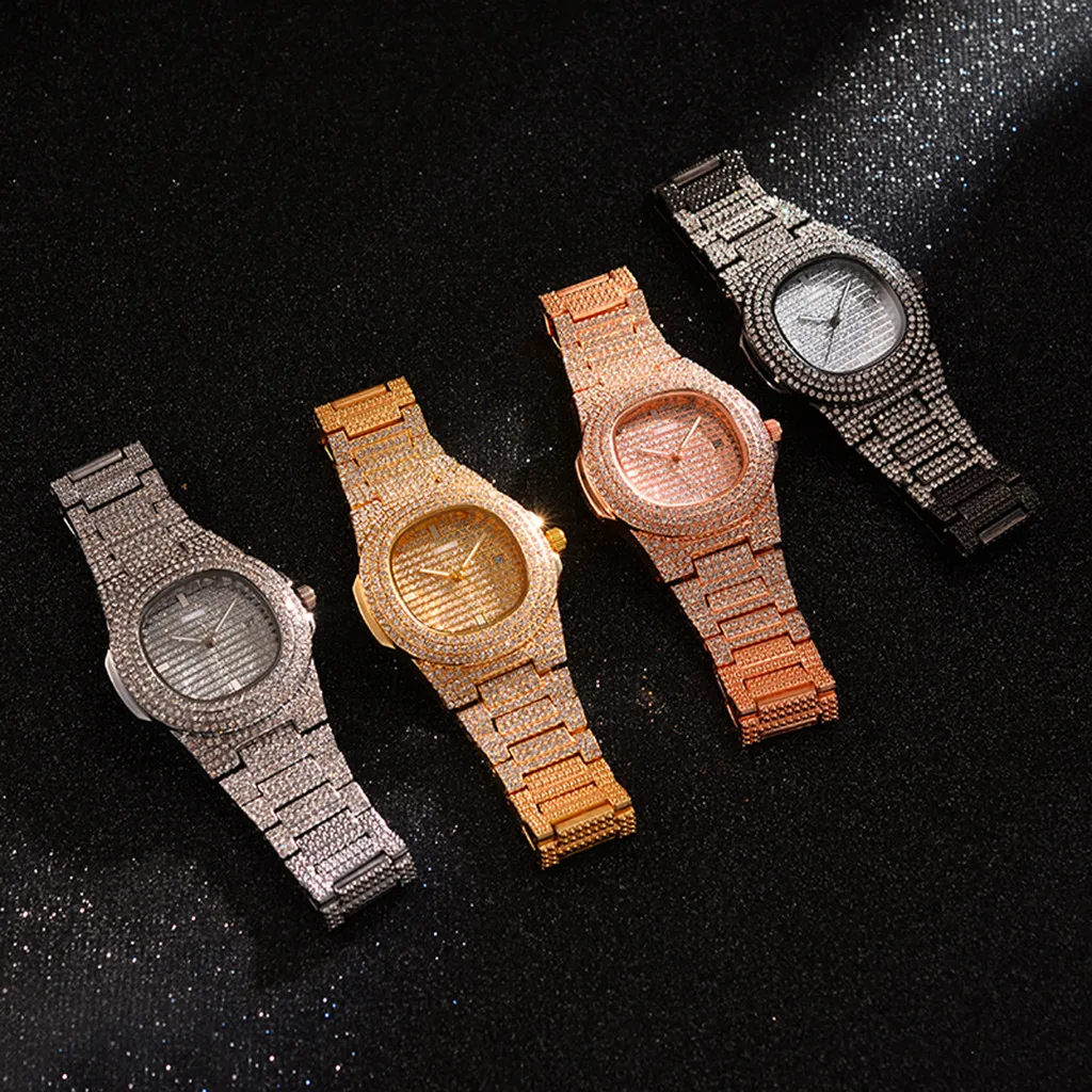 

Fashion Diamond Women Watch Steel Luxury Ladies Crystal Rhines-tone Quartz Watch Top Brand Luxury 2021 Fashion Automatic Date