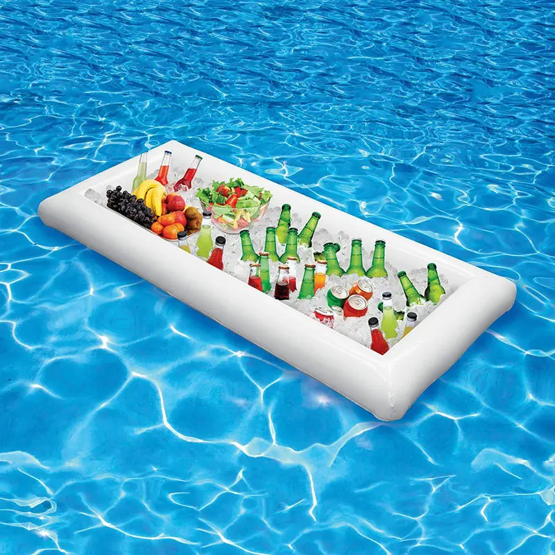 

NewParty Inflatable Salad Bar Buffet Pool Inflatable Ice Bucket Outdoor Swimming Pool Drink Float Holder Food Supplies Toy Stand