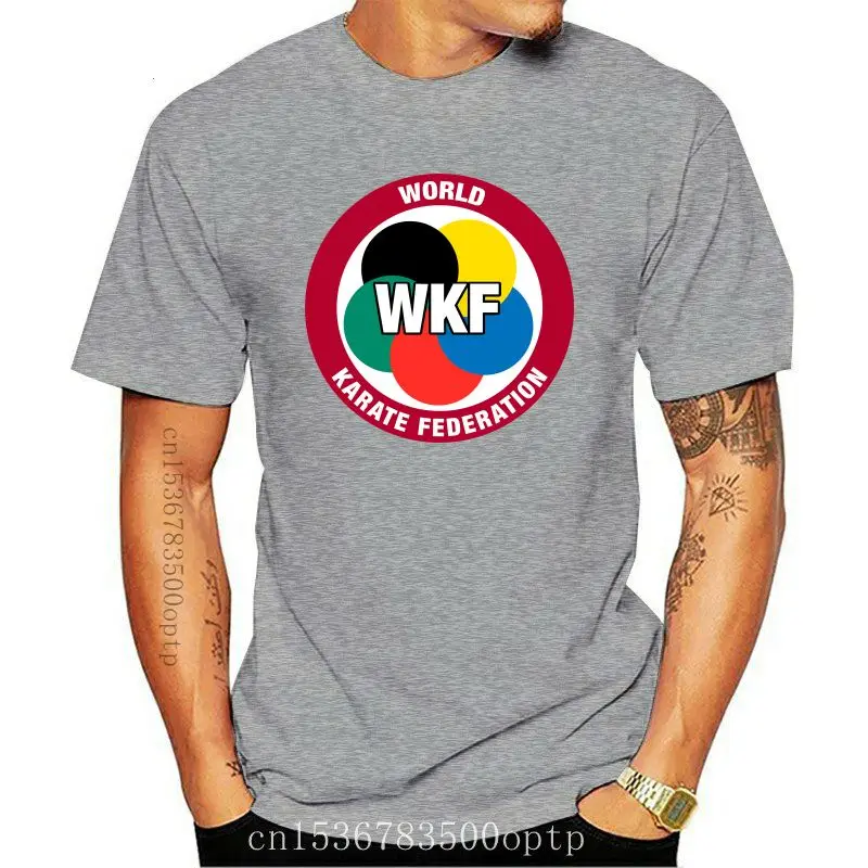 

New Wkf World Karate Federation Logo Men's White T Shirt Size S M L Xl 2xl 3xl Black Youths Formal Shirts