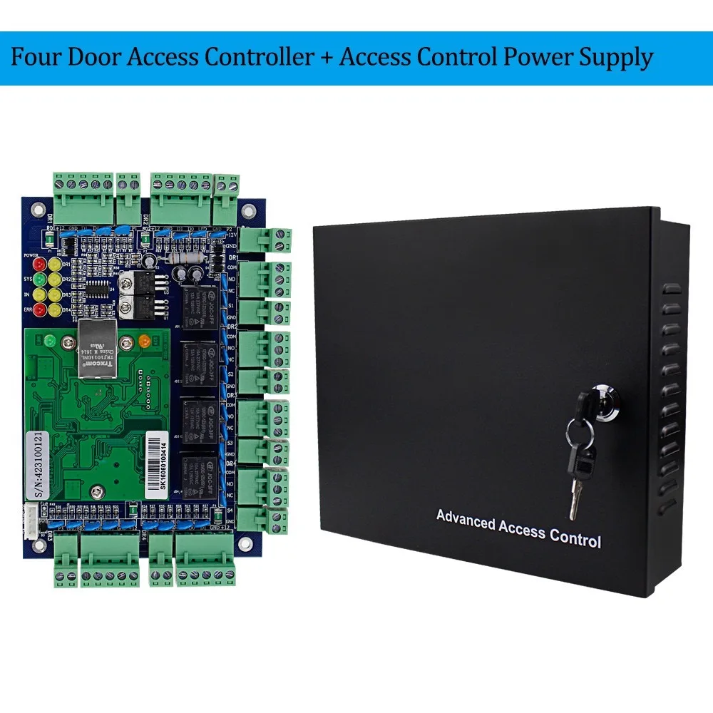 4 with Converter OBO руки TCP/IP Управление Панель доска с DC12V 5A металлический Питание конвертера для 1/2/4 двери офис Прихожая Системы - Color: 4 with Converter