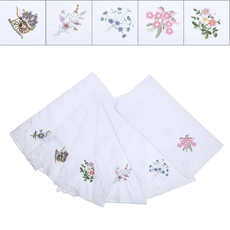 6 шт. детские кружевные бабочки с вышивкой|ladies handkerchiefs|handkerchiefs ladiesfloral handkerchiefs |