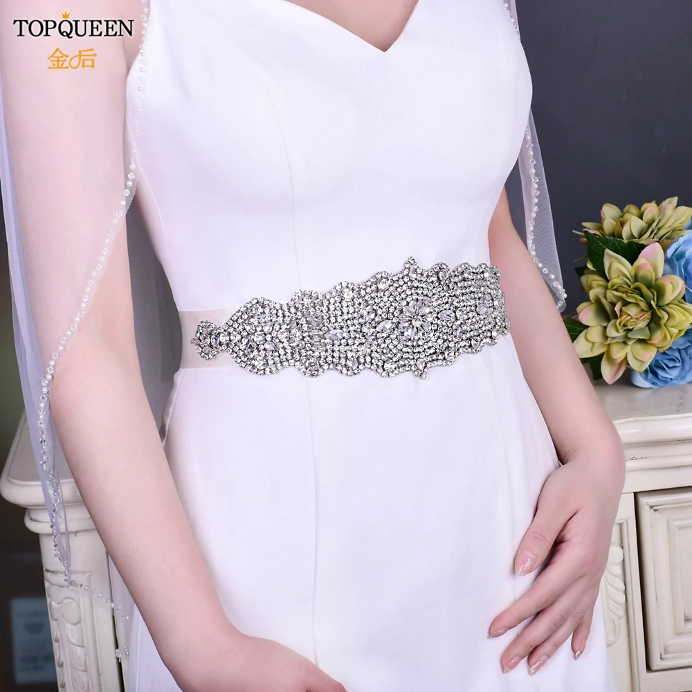 TOPQUEEN S233 Роскошный пояс со стразами свадебное платье для невесты свадебные