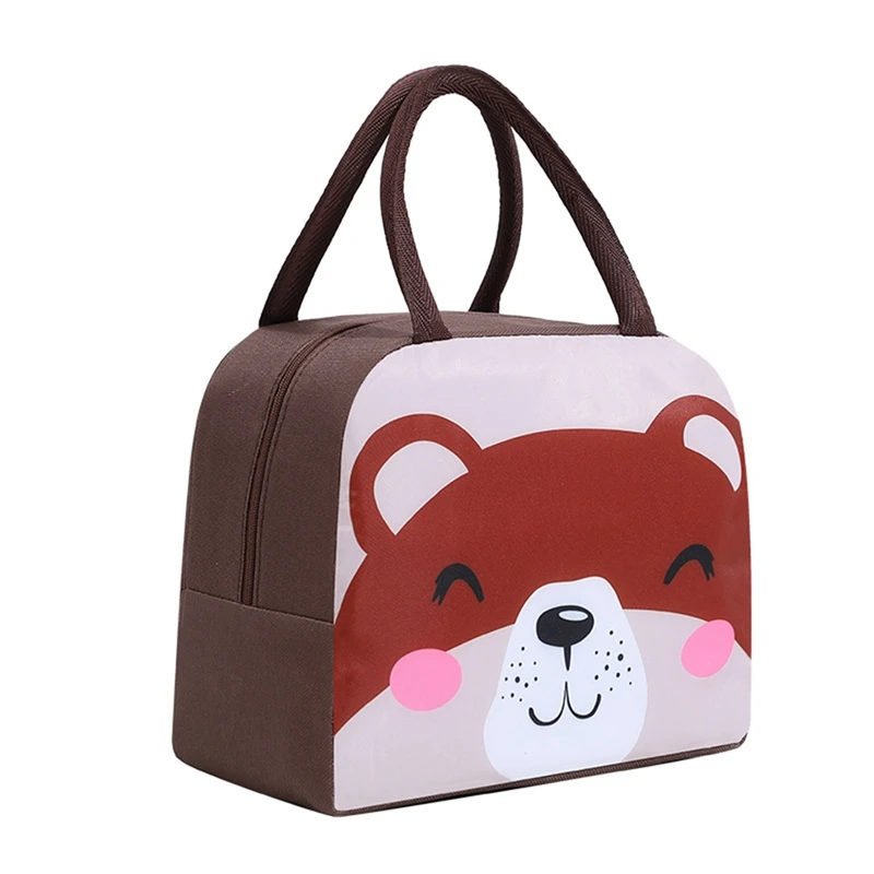

Reusable Insulated Cooler Lunch Bag For Adult & Kids Cute Portable Carry Case Waterproof Bag Multi-Pocket Containers