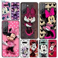 soft black cover minnie mouse for samsung galaxy s22 s21 s20 fe ultra s10 s10e lite s9 plus pro phone case