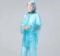 fashion transparent double brim raincoat rain pants suit plastic poncho adult men and women outdoor electric car split anti wear