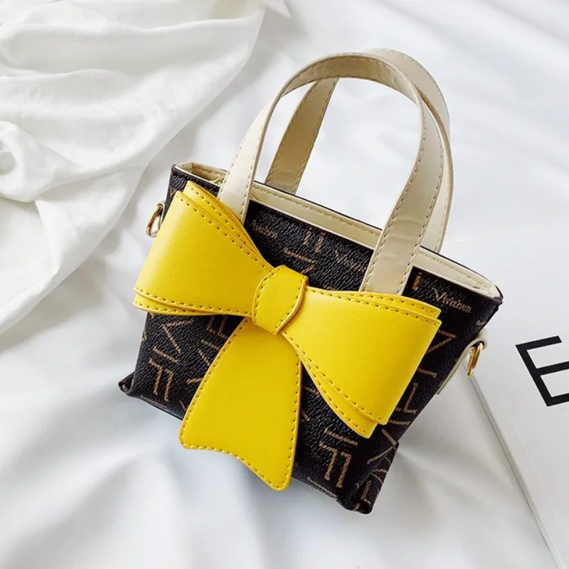 Children Small Bags Girls Fashion Messenger Bag 2022 Girls Princess Handbag Big Bow Shoulder Bag