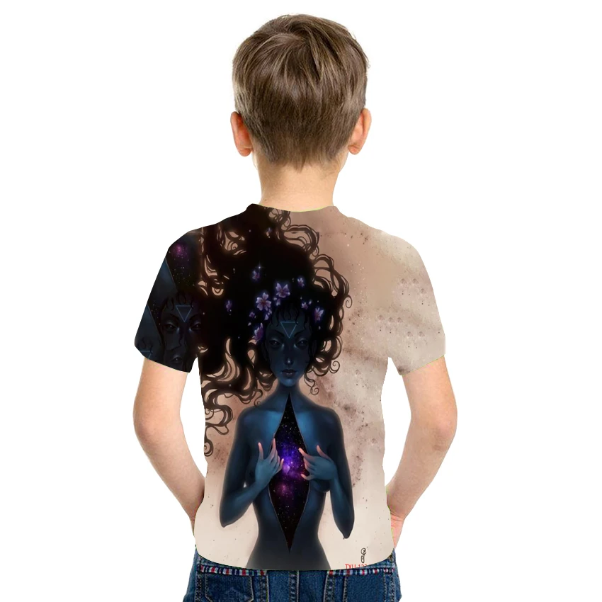

New 3D animation design printed boys and girls short sleeves round collar T-shirt, fashionable and cool, lively and lovely