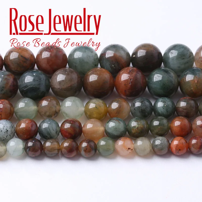 

Green Moss Agates Beads Natural Stone Round Loose Spacer Beads For Jewelry Making DIY Bracelet Accessories 4 6 8 10 12mm 15"inch