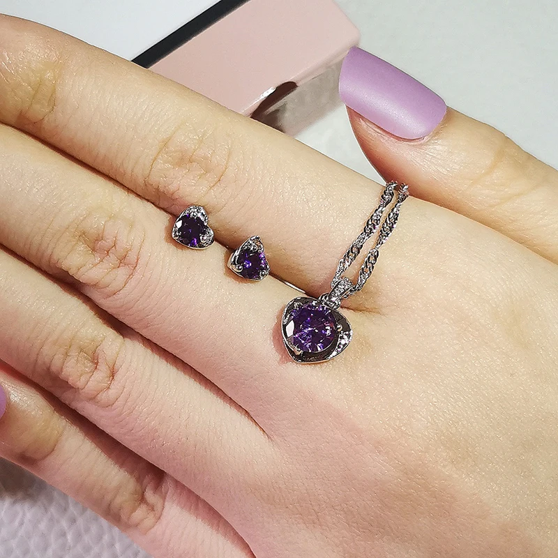 2 шт. в лоте 925 стерлингового серебра набор украшений для женщин Свадебные модные