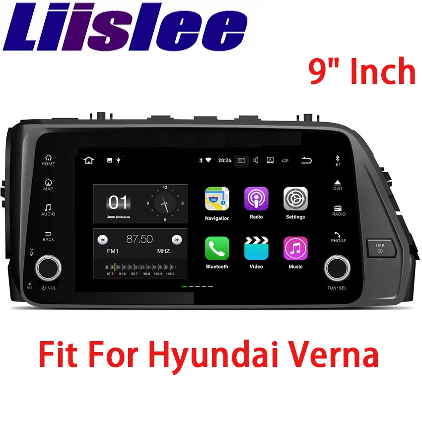 Liislee 2 din Android Авто Радио автомобильный навигатор GPS для Hyundai Verna Solaris 2017 ~ 2018 большой