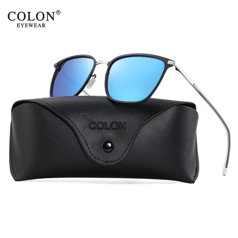 Мужские синие зеркальные солнцезащитные очки женские поляризованные Модные