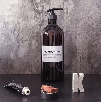 BM W 1000ml 1000 мл скандинавские пластиковые бутылки для хранения шампуня для ванной коричневая бутылка с жидким лосьоном дорожная бутылка для хранения Органайзер Декор - Цвет: BM W 1000ml