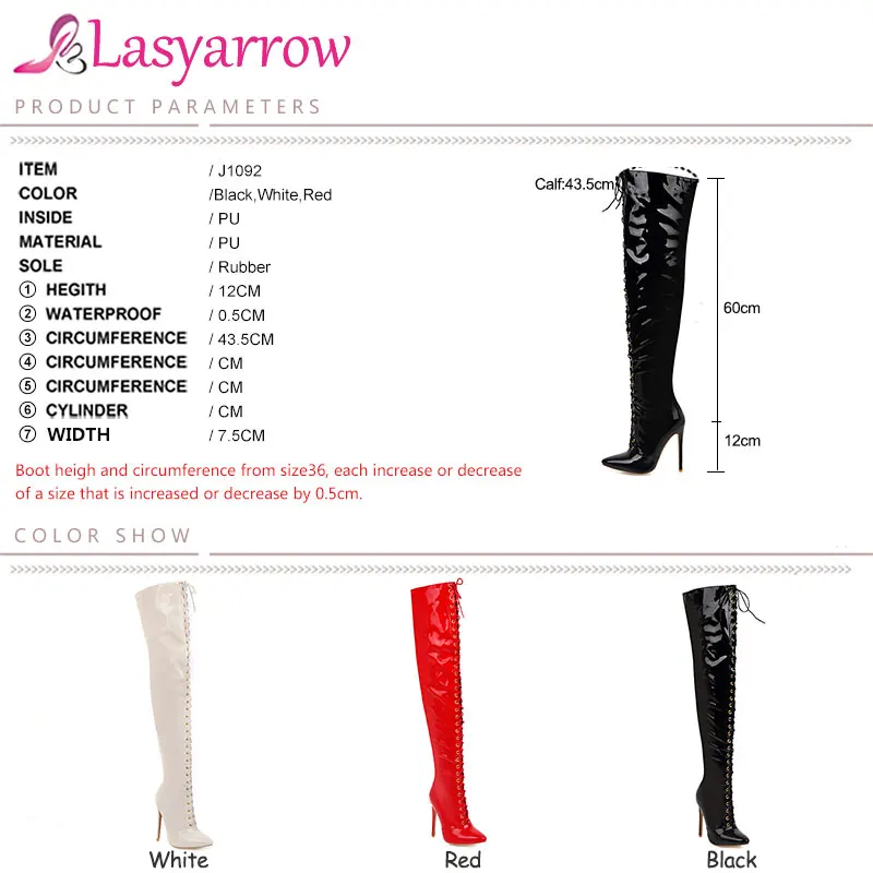Lasyarrow/пикантные высокие сапоги до бедра с завязками; женские сапоги на высоком каблуке-шпильке; botas mujer; женские танцевальные сапоги для выпускного бала; обувь больших размеров