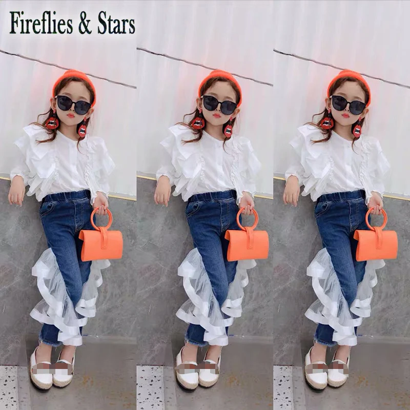 Джинсы для девочек Сезон весна осень Брюки малышей Детские джинсовые штаны