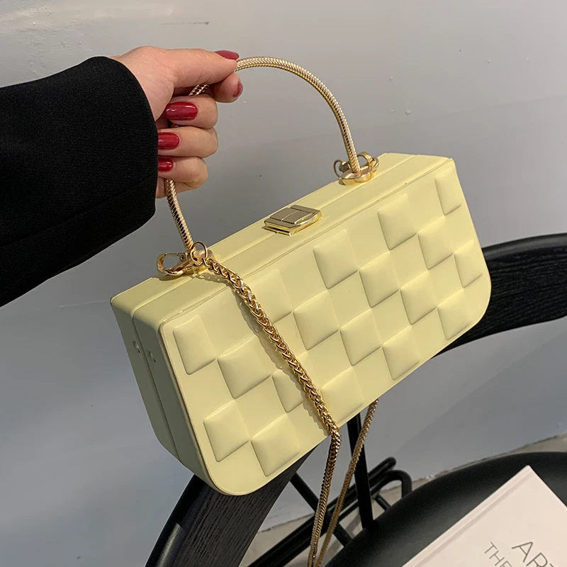 

Luxury Handbags Women Bags Designer Fashion Chains Tote Bag Ladies PU Leather Casual Shoulder Bags Woman Box Shape Clutch Purses