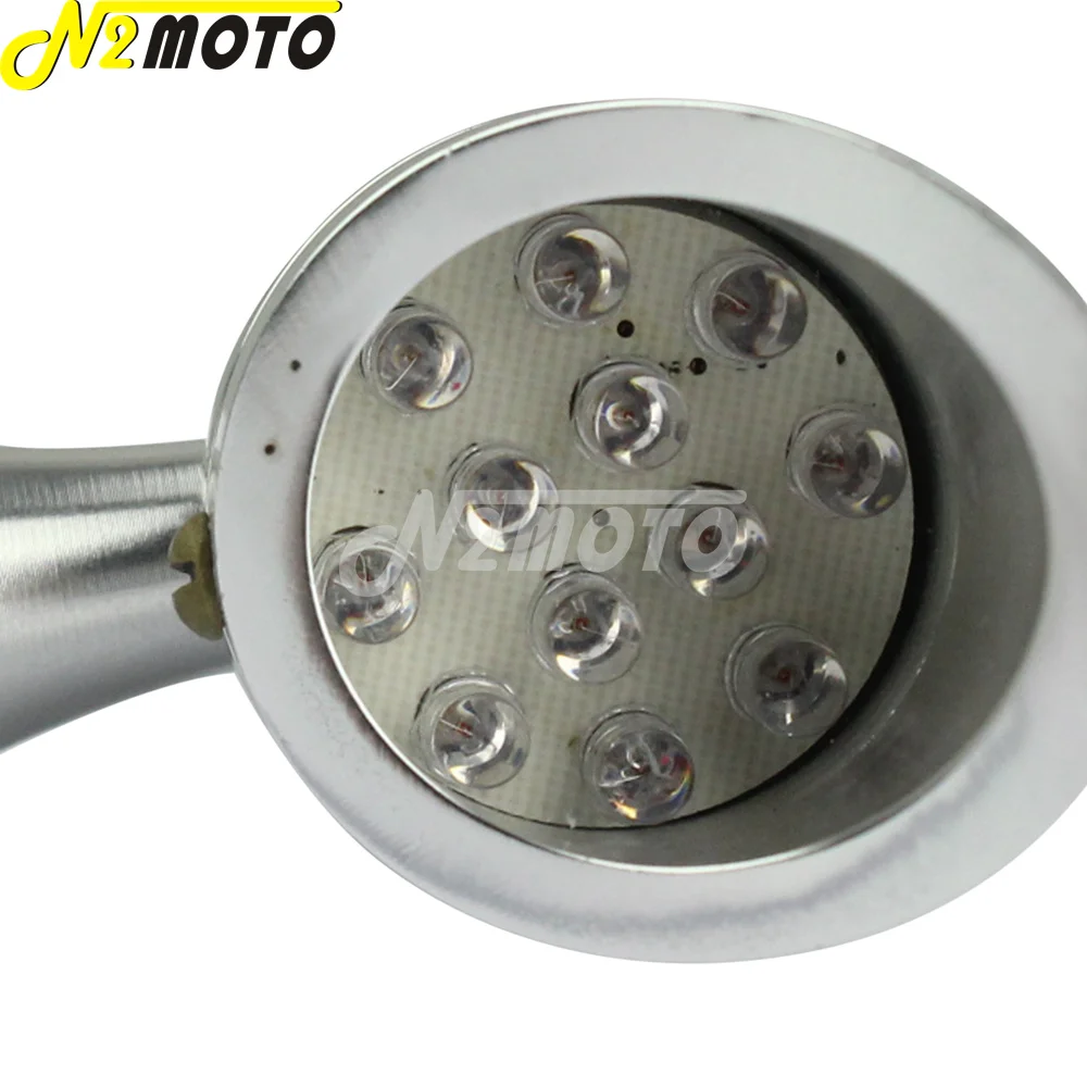 Мотоцикл 12 в светодиодный хромированный ЧПУ пуля Янтарный указатель поворота
