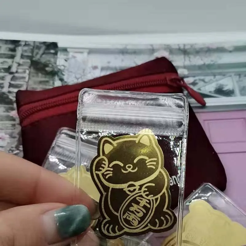 

Gold Foil Lucky Cat Mobile Phone Decoration Sticker Gold Lucky Cat Gold Patch